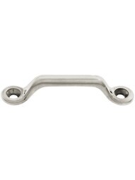 Small Solid Brass Utility Pull - 2 7/16 inch Center to Center in Polished Nickel.